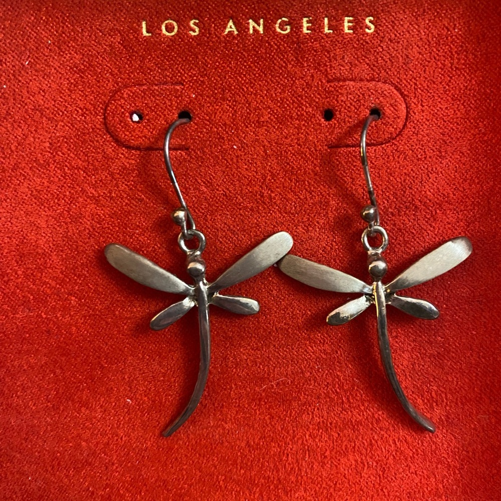 Silver Dragonfly Earrings